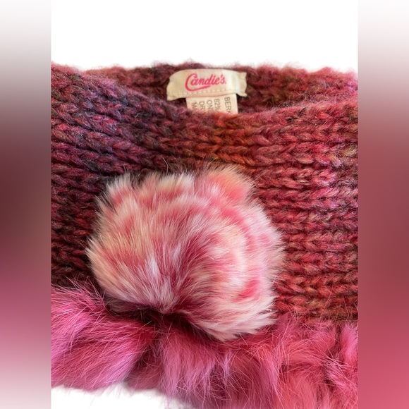 Candies Pink Rosette Head/Neck scarf with Berkshire Fashion Knit Rosette Gloves - Picture 5 of 8